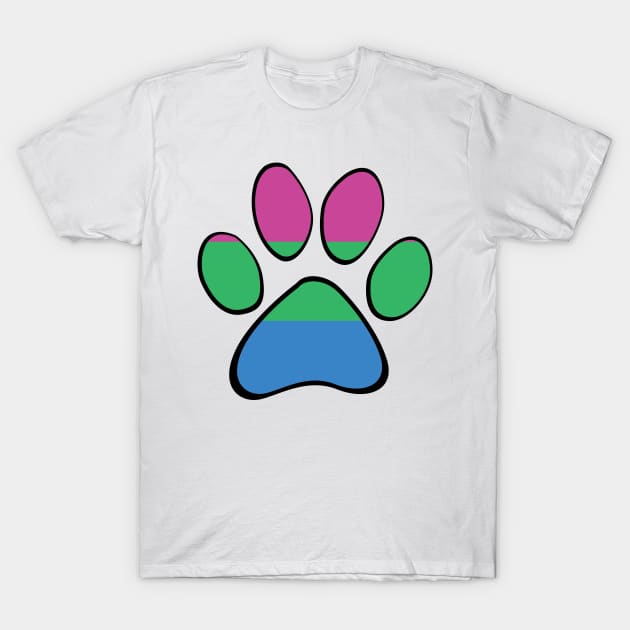 Polysexual Pride Paw T-Shirt by HyperOtterDesigns